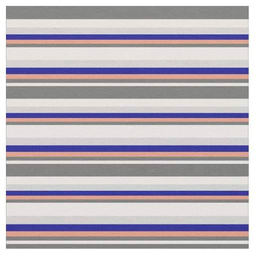 Mint Cream, Grey, Dark Salmon, Blue & Light Grey Fabric