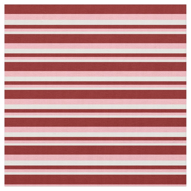 Mint Cream, Light Pink, and Maroon Lines Fabric (Close Up)