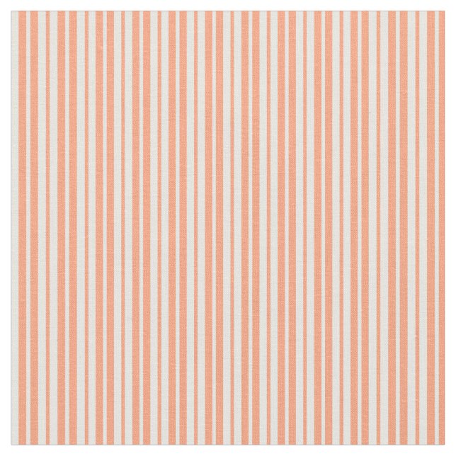 Mint Cream & Light Salmon Striped/Lined Pattern Fabric (Close Up)