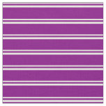 [ Thumbnail: Mint Cream & Purple Stripes/Lines Pattern Fabric ]