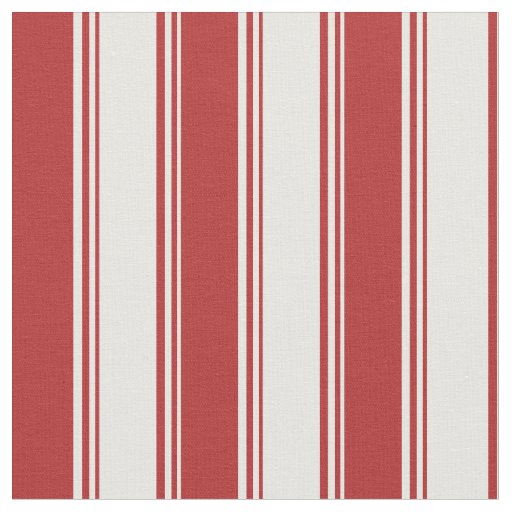 Mint Cream & Red Lined Pattern Fabric
