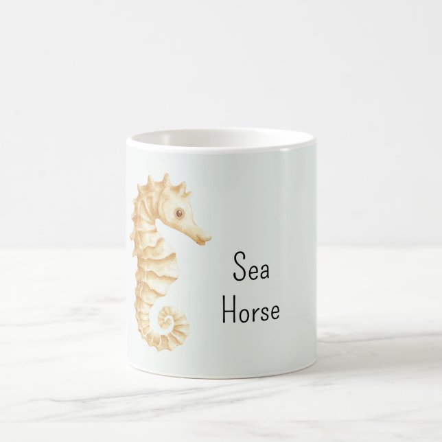 Mint Cream Sea Horse Coffee Mug (Center)