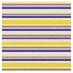 Mint Cream, Yellow, Dim Gray, Plum & Midnight Blue Fabric