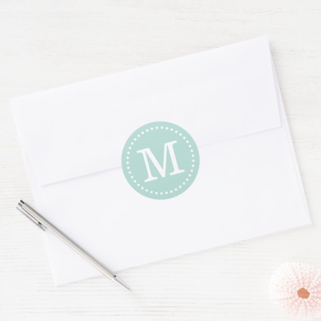 Mint Custom Monogram Envelope Seal (Envelope)