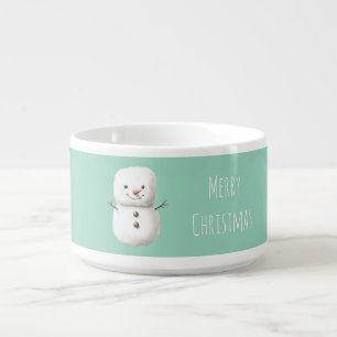 Mint Cute Christmas Snowman Bowl