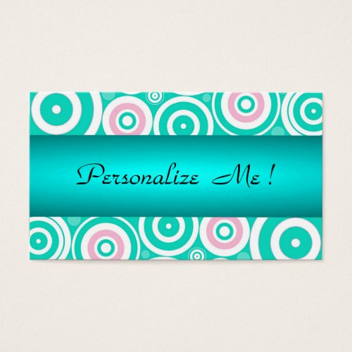 Mint Cute Trendy Green Girly Wedding Polka Dots Business Cards