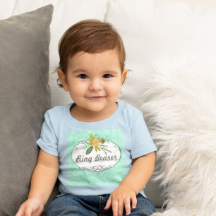Mint Damask Wedding Ring Bearer Toddler T-shirt