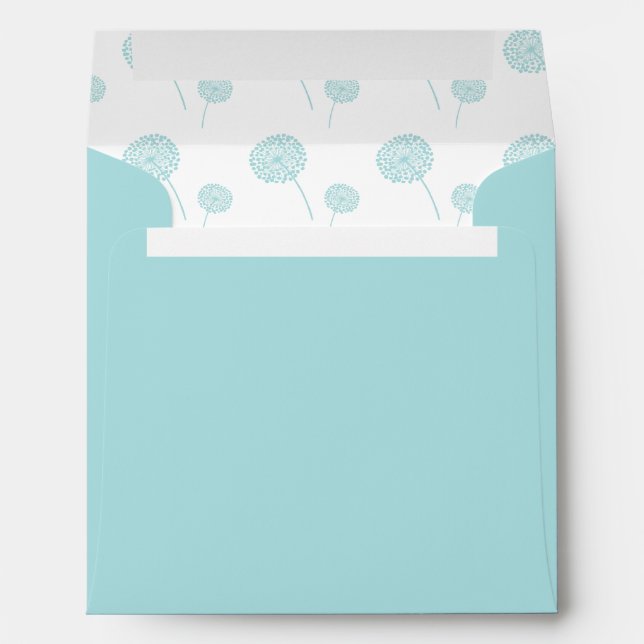 Mint Dandelions Pattern Envelope (Back (Bottom))