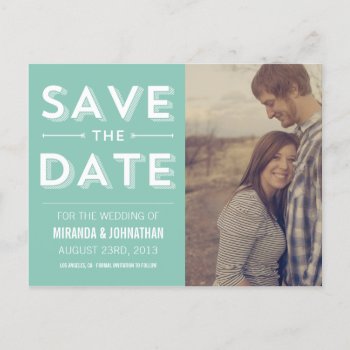 Mint Design Photo Save The Date Post Cards by AllyJCat at Zazzle