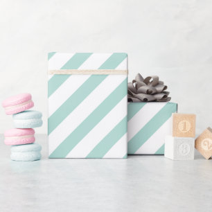 Mint Diagonal Stripe Wrapping Paper