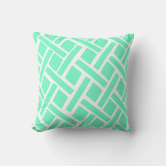 Mint Diamond Throw Pillow