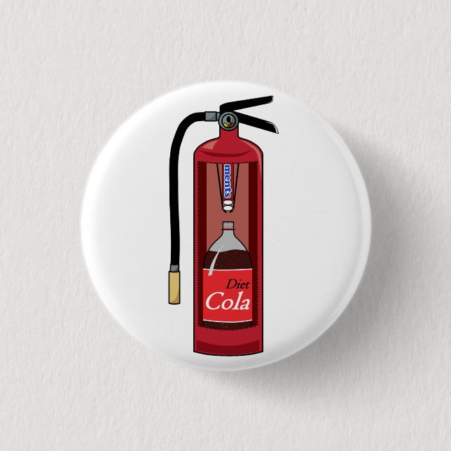 Mint Diet Cola Soda Fire Extinguisher Pinback Button (Front)
