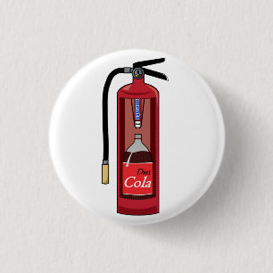 Mint Diet Cola Soda Fire Extinguisher Pinback Button