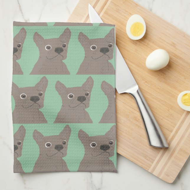 Mint, Dog Kitchen Towel (Quarter Fold)