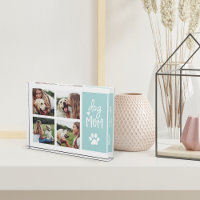 Mint | Dog Mom Pawprint Collage Photo Block
