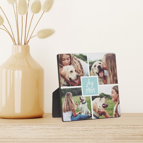 Mint  Dog Mom Photo Collage Plaque