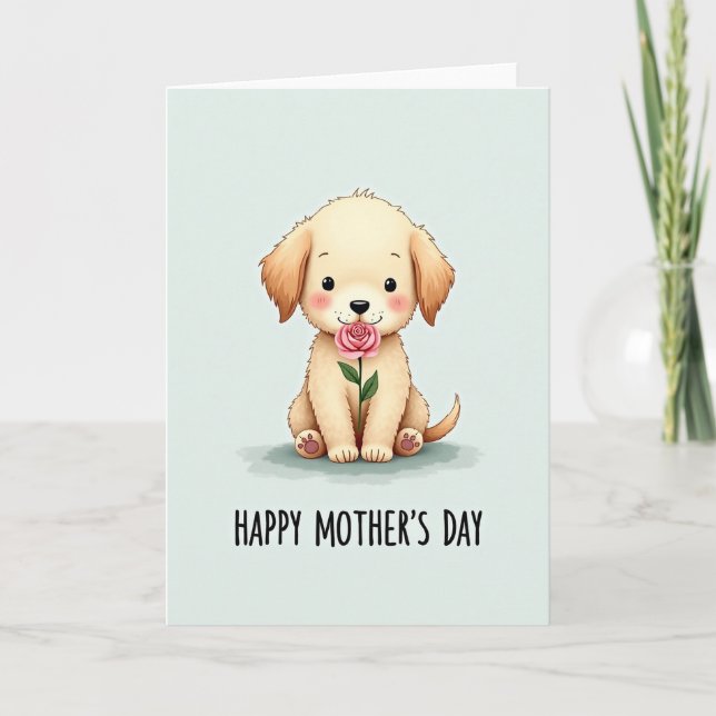 Mint Dog Rose Mothers Day Card (Front)