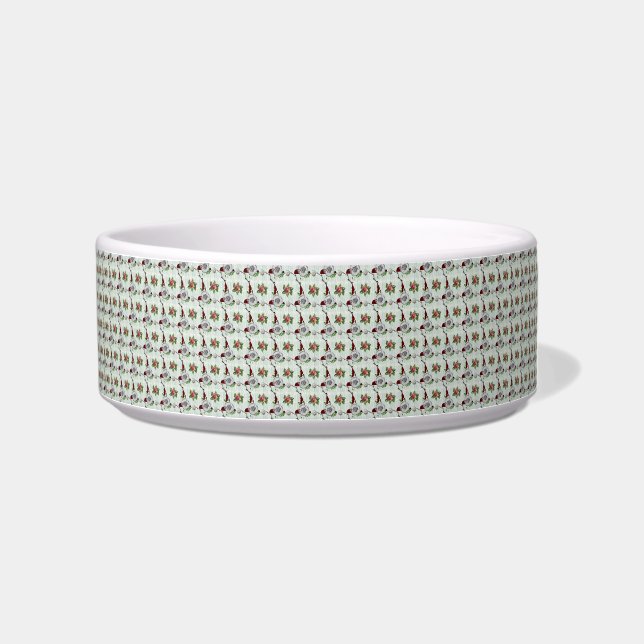 Mint & Doilies Pattern for Cat Bowl (Right)