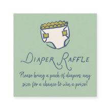 Mint Doodle Baby Shower Diaper Diaper Raffle