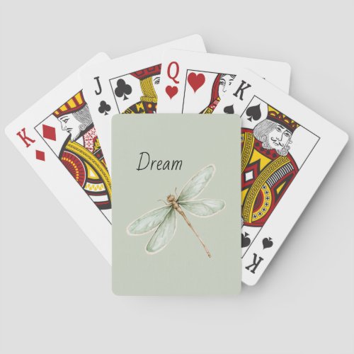 Mint Dream Dragonfly Poker Cards