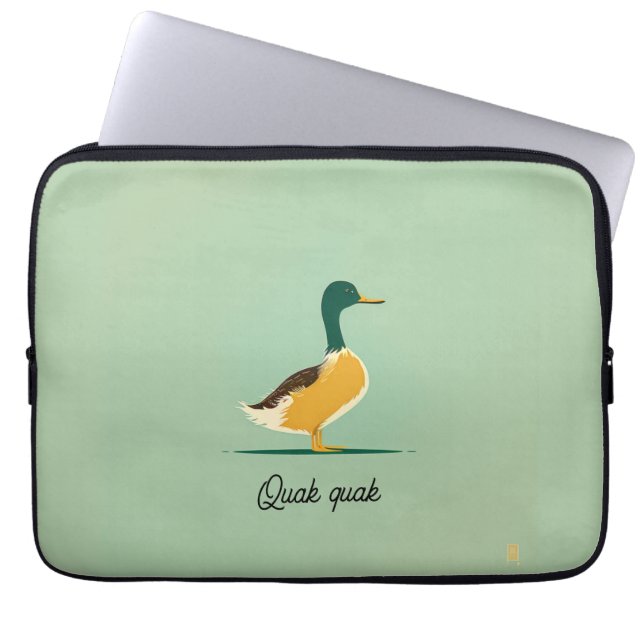 Mint Duck Laptop Case (Front)