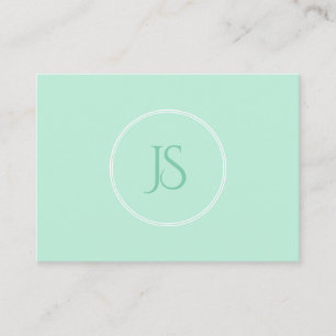 Mint Elegant Green Template Monogram Simple Business Card