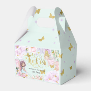 mint enchanted garden fairy, butterfly birthday  favor boxes