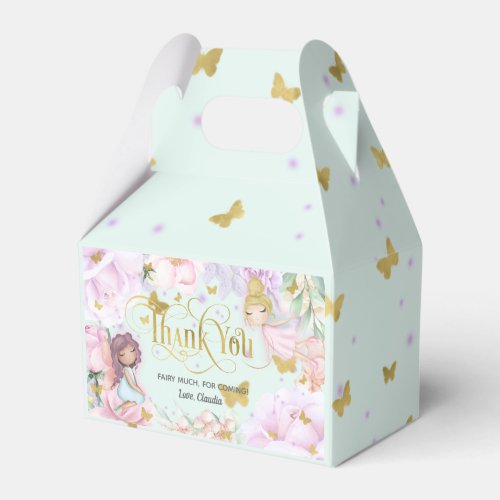 mint enchanted garden fairy butterfly birthday  favor boxes