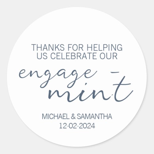 Mint Engagement Thank You Classic Round Sticker