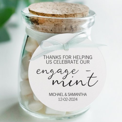 Mint Engagement Thank You Favor Tags