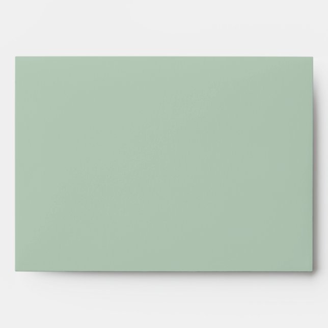 Mint Envelope, Mint Seafoam Green Polka Dot Lined Envelope (Front)