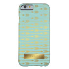 Mint Faux Gold Foil Arrows Pattern