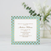 Mint Faux Gold Foil Polka Dots Pattern Invitation (Standing Front)