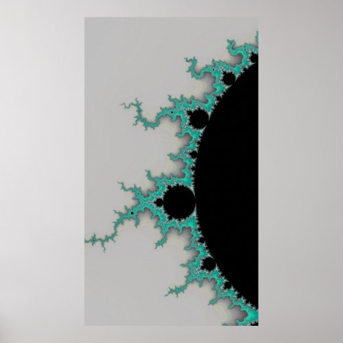 Mint Flares On a Distant Star Fractal Abstract Poster