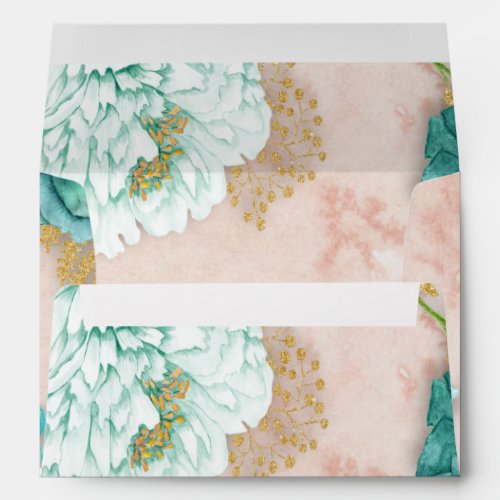 Mint Floral and Blush Pink Marble Wedding