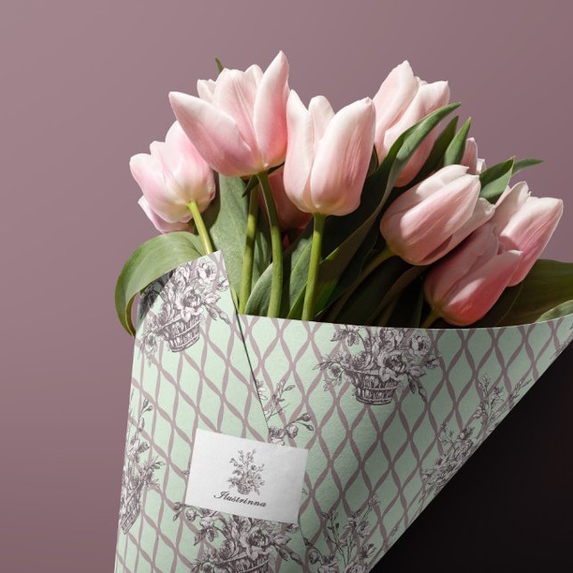 Mint Floral Basket Tissue Paper (Creator Uploaded)