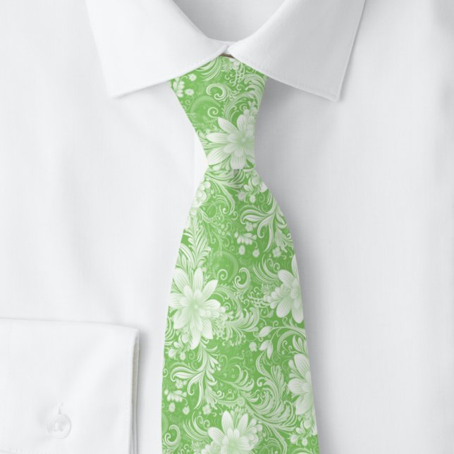 Mint Floral Batik Neck Tie (Creator Uploaded)