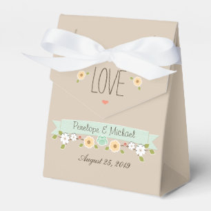 MINT FLORAL BOHO WEDDING FAVOR BOX