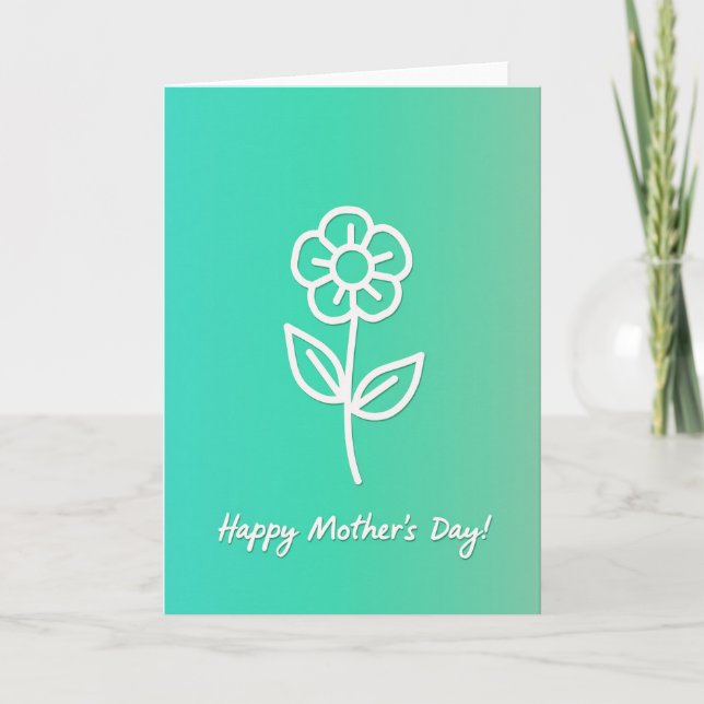 Mint Floral Mothers Day Card (Front)