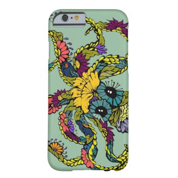 Mint Floral Octopus Iphone 6 Case by lisaguenraymondesign at Zazzle