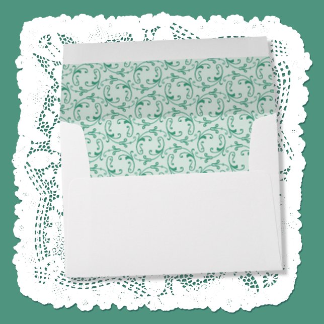 Mint Florentine Pattern A7 Invitation Envelope (Creator Uploaded)