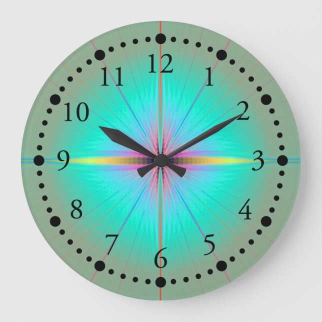 Mint Flower Wall Clock (Front)