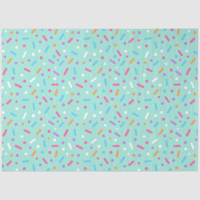 Mint Frosting Icing & Donut Sprinkles  Tissue Paper (Front)