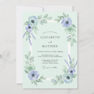 Mint Gentle Spring Wedding Invitation