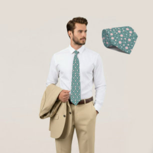Mint Geo Hexagon & Charcoal Triangle Tie