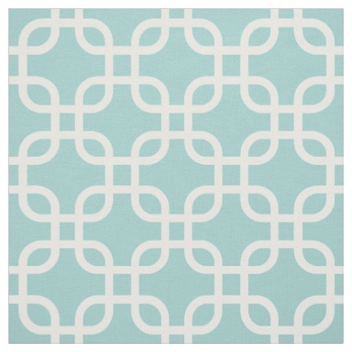 Mint Geometric Links Pattern Fabric
