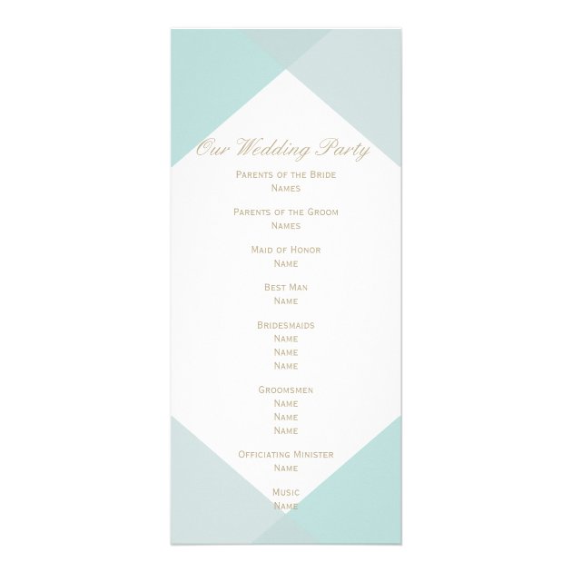 Mint Geometric Wedding Program