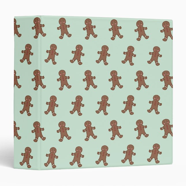 Mint Gingerbread Boys Recipe Binder (Front/Spine)