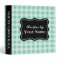 Mint gingham recipe binder | personalized cookbook