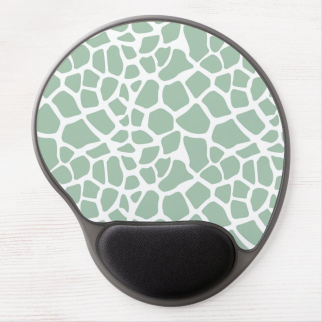 Mint Giraffe Print Gel Mouse Pad (Front)
